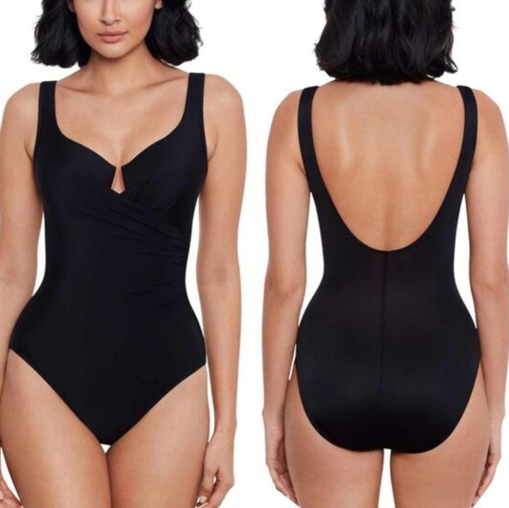 Miraclesuit Must Have Black 1pc Swimsuit Wmn 12 Flattering Tummy Control Beach